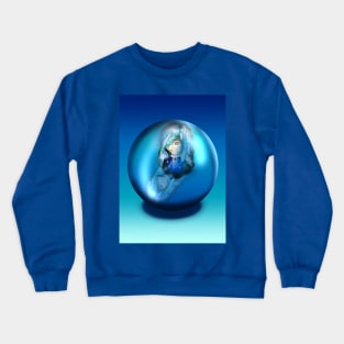 Drowned ghost girl in a crystal ball Crewneck Sweatshirt